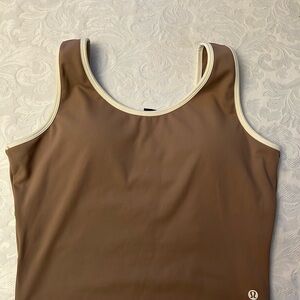 Lululemon Athletica Tan Top with Cream Accents